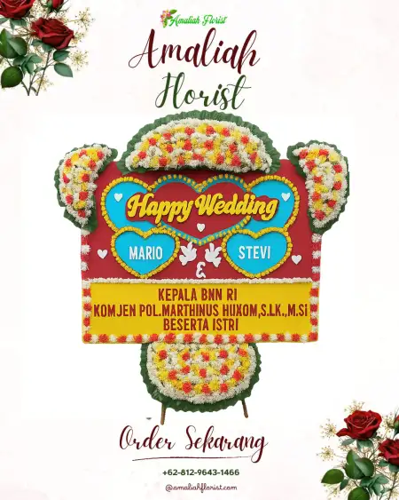 Papan Bunga Pernikahan Aur Gading